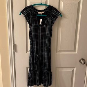 Loft green plaid dress. Size 2. Brand new with tags.